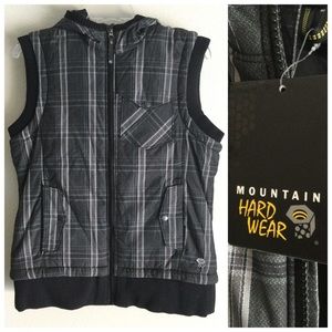 MOUNTAIN HARDWEAR NWT Rugia Plaid Zip Hooded Vest Women’s Medium